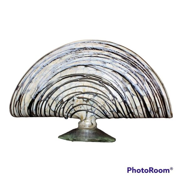 Napkin holder seashell tortoise hand blow fossil texture Glass Murano? - Picture 5 of 9